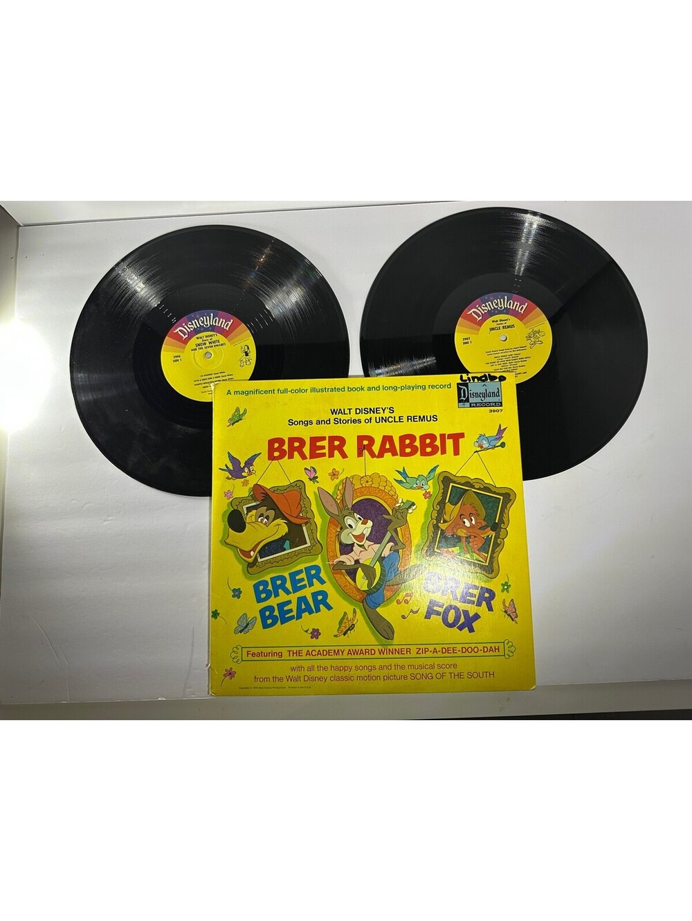 Disney Uncle Remus LP Brer Rabbit Fox w/Book & Snow White